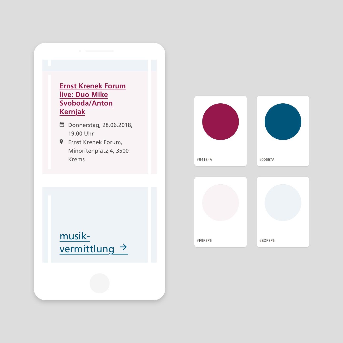 Color palette – Ernst Krenek Institute Website krenek.at