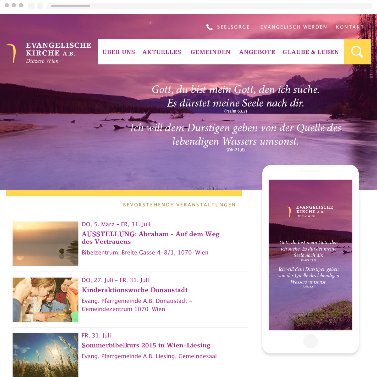 evang-wien.at – homepage design